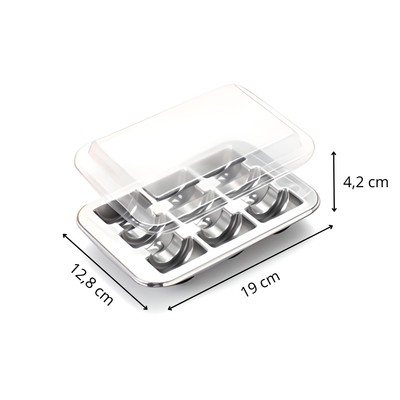 Pudełko plastikowe na 9 makaroników z pokrywką opak.10 szt.