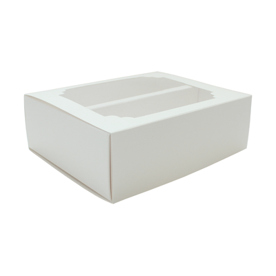 Pudełko na makaroniki z okienkiem białe na 10 makaroników 160x130x50 mm opak. 10 szt.