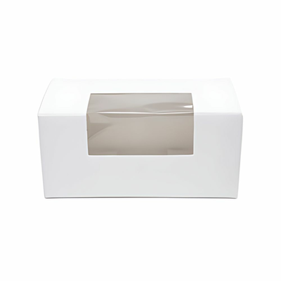 Pudełko na 3-5 makaroniki przezroczysto-białe 10x4,5x4,5 cm opak.100 szt