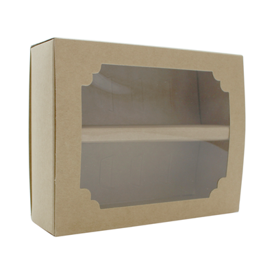 Pudełko na makaroniki z okienkiem EKO brązowe na 10 makaroników 160x130x50 mm opak. 10 szt.